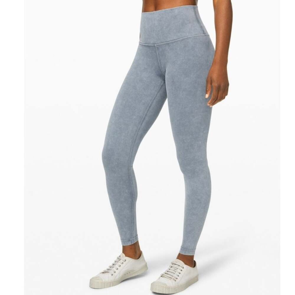 Lululemon wunder under high rise HR tights leggings snow washed blue 2